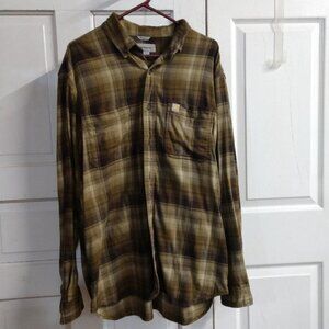 Carhartt - Long Sleeved Carhartt - Size L - Relaxed Fit - Brown Plaid